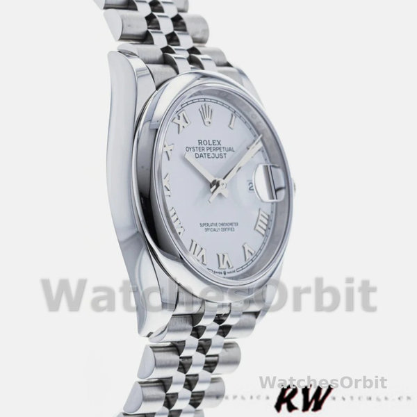 Unisex's Rolex Datejust 36mm Unisex-126200-Stainless Steel-White Roman Dial White