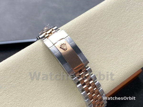 Unisexs Rolex Day Date 36-128238 0051, Yellow Gold, Pave Rainbow Diamond Dial, Fluted Bezel Diamond Replica Watch Image