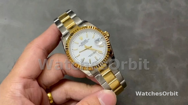 Replique Rolex Datejust 36mm Unisex-126233 0020-White Index Dial Blanc pour Femme