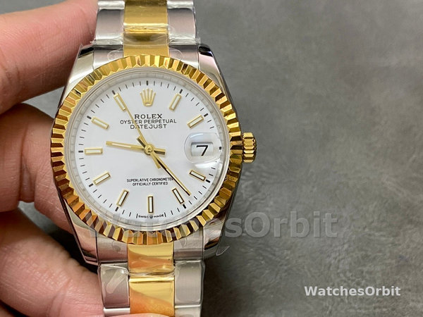 Womens Rolex Datejust 36mm Unisex-126233 0020-White Index Dial White Replica Image