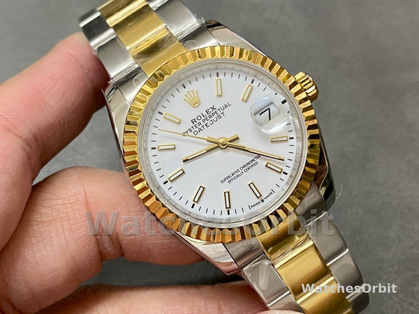Womens Rolex Datejust 36mm Unisex-126233 0020-White Index Dial White Replica Image