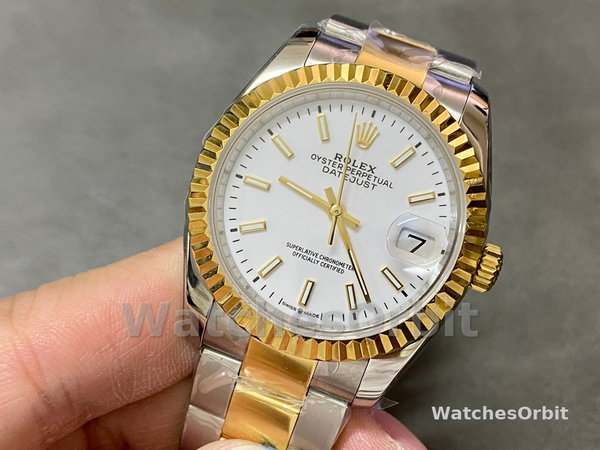 Womens Rolex Datejust 36mm Unisex-126233 0020-White Index Dial White Replica Image