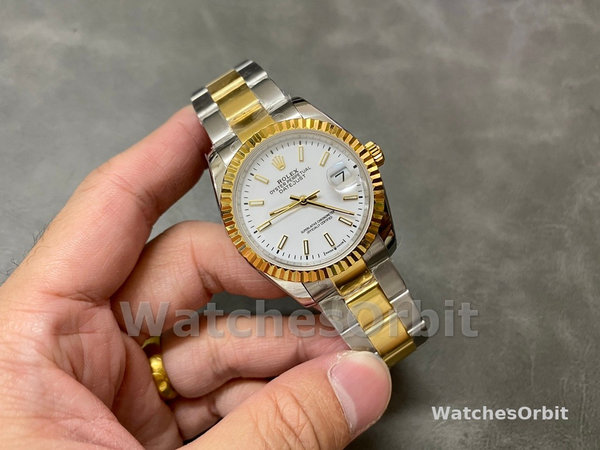 Womens Rolex Datejust 36mm Unisex-126233 0020-White Index Dial White Replica Image