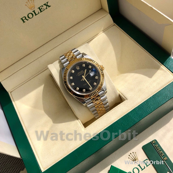 Unisexs Rolex Datejust 36mm Unisex-126233-Black Diamond Dial Black Replica Image