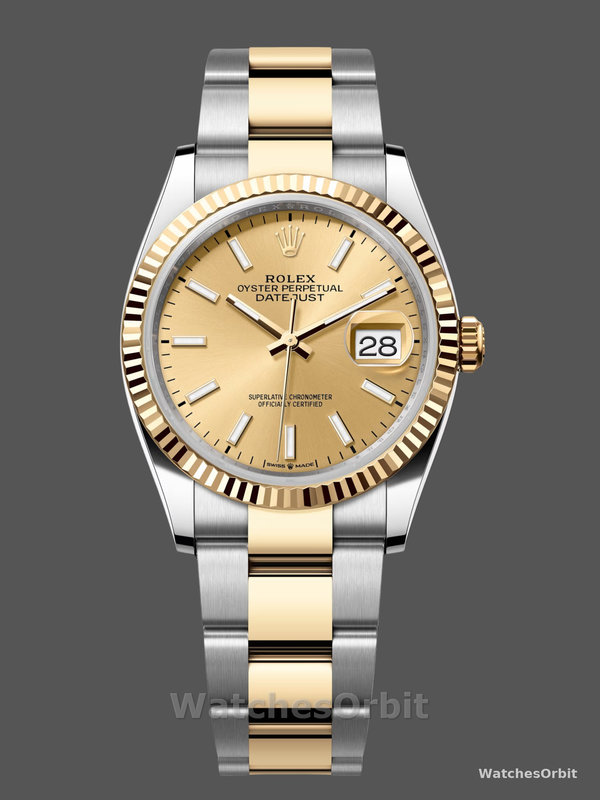 Rolex Datejust 126233 Champagne Index Dial 36MM Unisex Replica Watch