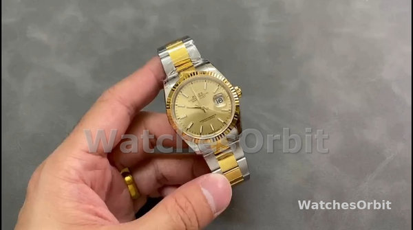 Replique Rolex Datejust 36mm Unisex-126233-Champagne Cadran Index Champagne