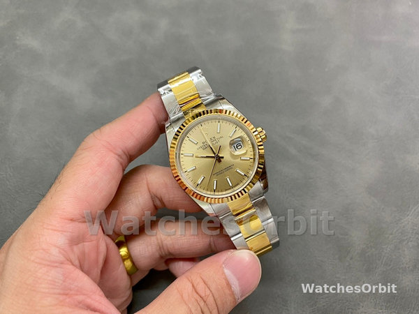 Unisexs Rolex Datejust 36mm Unisex-126233-Champagne Index Dial Champagne Replica Image