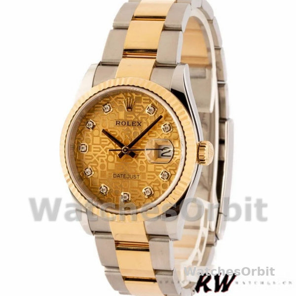 Replique Rolex Datejust 36mm Unisex-126233-Champagne Cadran Jubilee Champagne