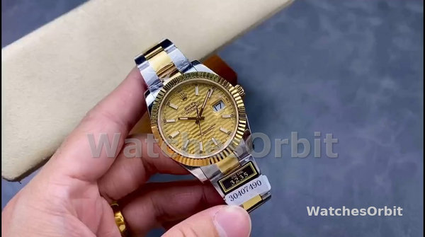 Replique Rolex Datejust 36mm Unisex-126233-Champagne Cadran Motif Champagne