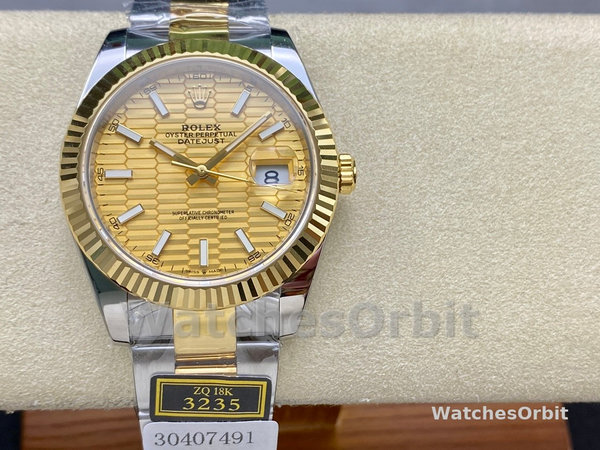 Unisexs Rolex Datejust 36mm Unisex-126233-Champagne Motif Dial Champagne Replica Image