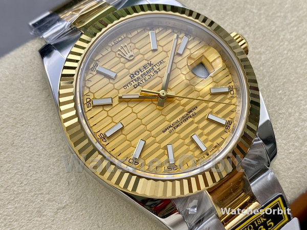 Unisexs Rolex Datejust 36mm Unisex-126233-Champagne Motif Dial Champagne Replica Image