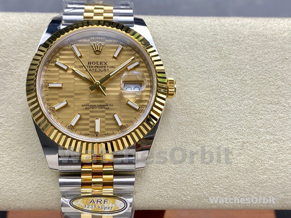 Unisexs Rolex Datejust 36mm Unisex-126233-Champagne Motif Dial-Fluted Bezel Champagne Replica Image