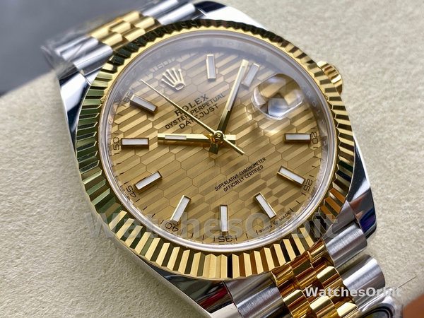 Unisexs Rolex Datejust 36mm Unisex-126233-Champagne Motif Dial-Fluted Bezel Champagne Replica Image