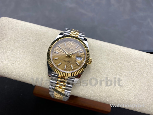 Unisexs Rolex Datejust 36mm Unisex-126233-Champagne Motif Dial-Fluted Bezel Champagne Replica Image