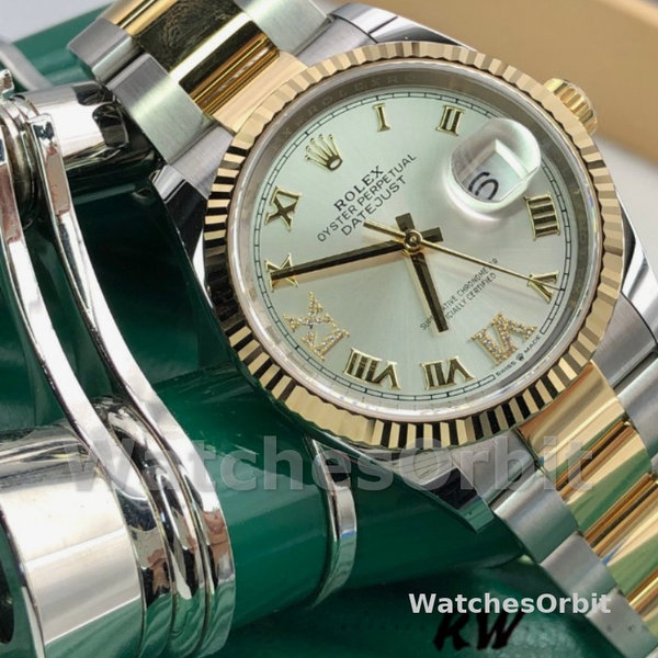 Replique Rolex Datejust 36mm Unisex-126233-Silver Roman Numeral Dial Silver