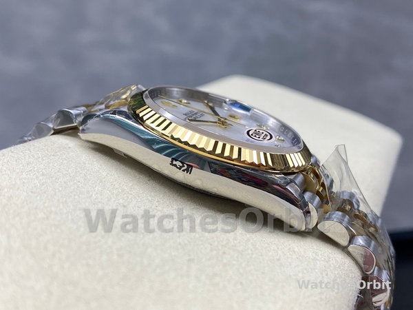 Unisexs Rolex Datejust 36mm Unisex-126233-White MOP Diamond Dial-Fluted Bezel MOP Replica Image