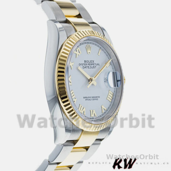 Replique Rolex Datejust 36mm Unisex-126233-White Roman Dial Blanc