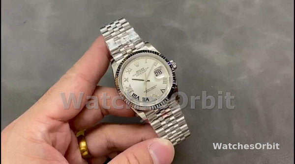 Unisex's Rolex Datejust 36mm Women's-126234 0029-Silver Diamond Roman Dial Silver