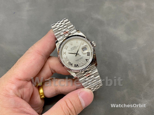 Replica Rolex Datejust 36mm dames-126234 0029-zilver met Romeinse wijzerplaat