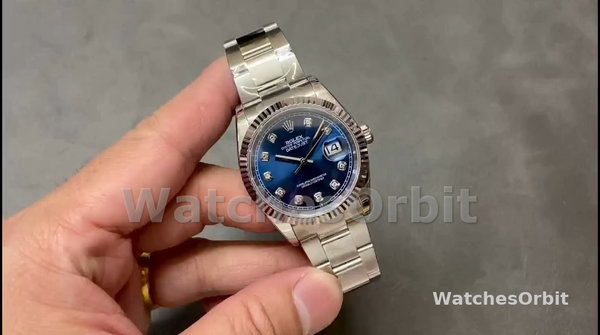 Unisex's Rolex Datejust 36mm Unisex-126234-Blue Index Dial-Stainless Steel Blue