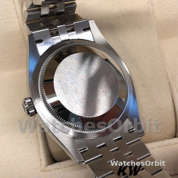 Replica Unisex's Rolex Datejust 36mm Unisex-126234 Geribbelde lunette-Zwarte Diamanten Wijzerplaat Zwart