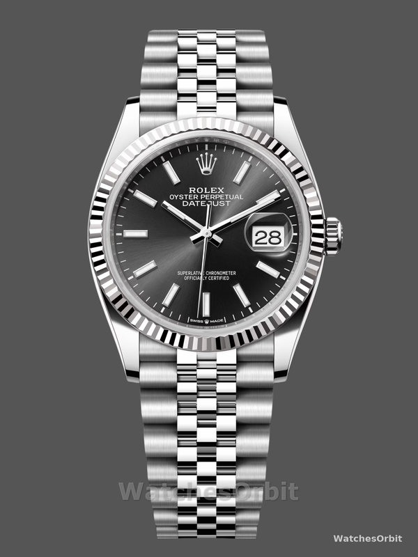 Rolex Datejust 126234 Fluted Bezel Black Index Dial 36MM Unisex Replica Watch