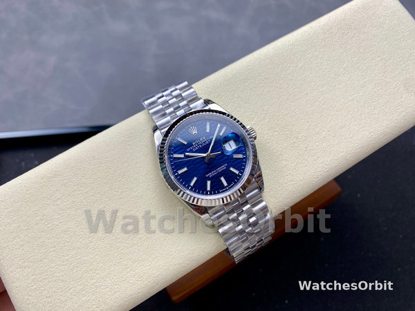 Rolex Datejust 126234 Fluted Bezel Blue Fluted Motif Dial 36MM Unisex Replica Watch