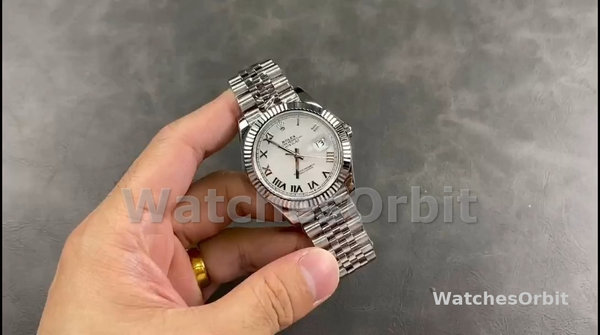 Unisex's Rolex Datejust 36mm Unisex-126234-Fluted Bezel-White Roman Dial White