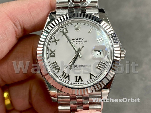 Rolex Datejust 126234 Fluted Bezel White Roman Dial 36MM Unisex Replica Watch