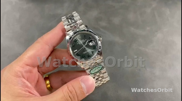 Unisex's Rolex Datejust 36mm Unisex-126234-Slate Grey Wimbledon Dial Grey