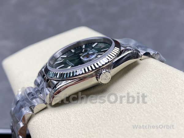 Replica Rolex Datejust 36 mm Unisex-126234-Acciaio inossidabile-Comparto verde menta Verde menta