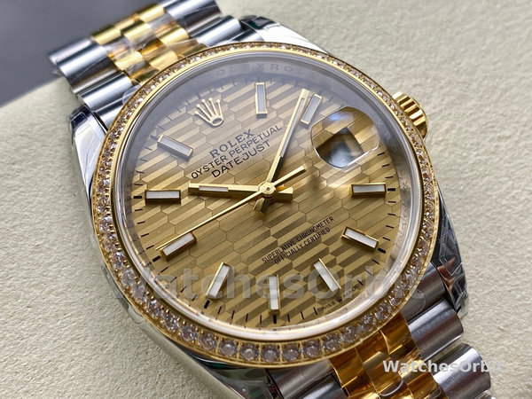 Rolex Datejust 126283RBR 0031 Champagne Fluted Motif 36mm Dial
