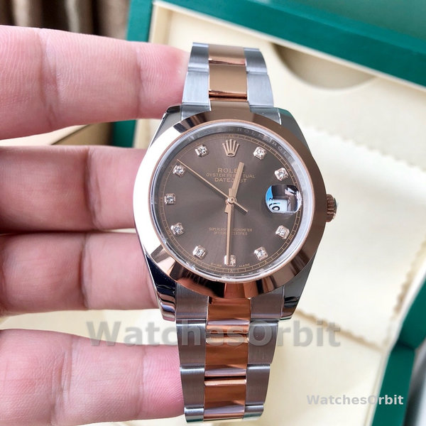 Mens Rolex Datejust 126301-41mm, Chocolate Brown Replica Watch Image