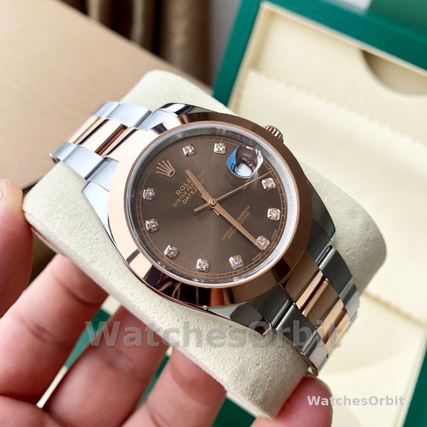 Mens Rolex Datejust 126301-41mm, Chocolate Brown Replica Watch Image