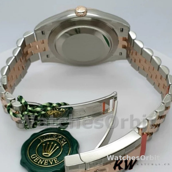 Replica Rolex Datejust 41mm Heren-126301-Rose Goud-Chocoladebruin Diamanten Wijzerplaat Chocoladebruin