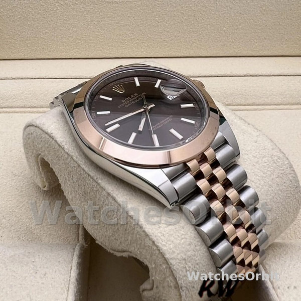 Replica Rolex Datejust 41mm Heren-126301-Rose Gold-Chocolate Brown Index Dial Chocolade wijzerplaat