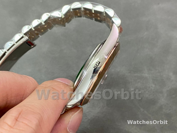 Replica Rolex Datejust 41mm Heren-126301-Rose Gold-Chocolate Brown Index Dial Chocolade wijzerplaat