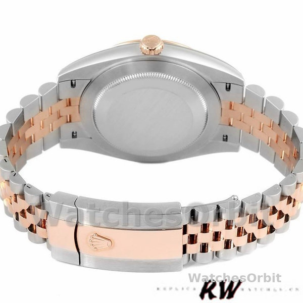 Replica Rolex Datejust 41mm Heren-126301-Rose Gold-Slate Grey Wimbledon Dial Grijs