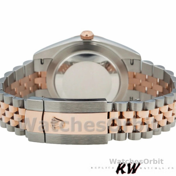 Mens Rolex Datejust 41mm Mens-126301-Rose Gold-Sundust Diamonds Dial Sundust<br /> Replica Image