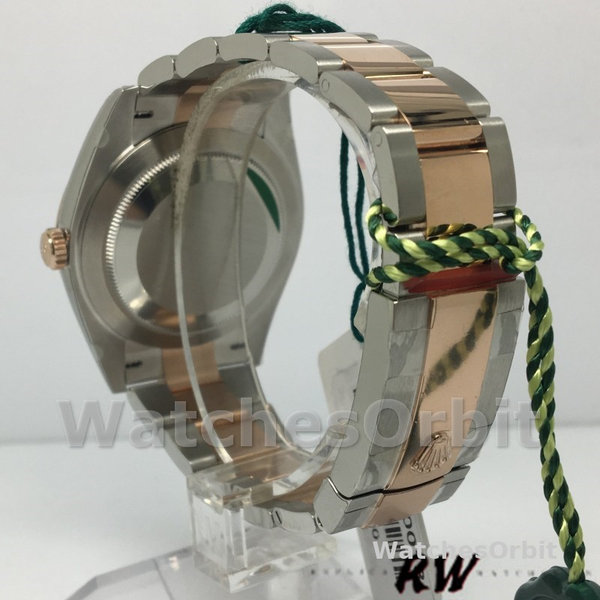 Replica Rolex Datejust 41mm Heren-126301-Witte MOP-Diamanten Wijzerplaat-Staal & Roségoud MOP