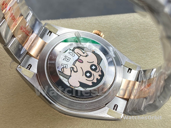 Replica Rolex Day Date 36-M128238 0130, geelgoud, automatisch, groene diamanten wijzerplaat