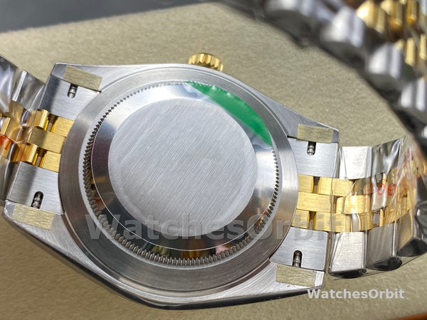 Replica Rolex Day Date 36-m128396TBR 0022, MOP wijzerplaat, diamanten ring, platina, unisex