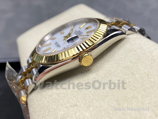 Replica Rolex Day Date 36-m128396TBR 0022, MOP wijzerplaat, diamanten ring, platina, unisex