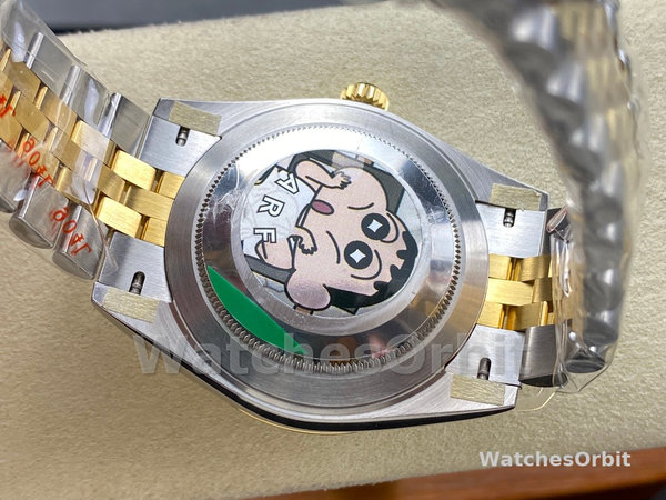 Replica Rolex Day Date 36-m128396TBR 0022, MOP wijzerplaat, diamanten ring, platina, unisex