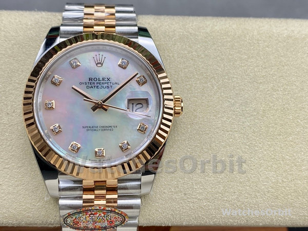 Replica Rolex Datejust 126333 0018 41mm White Mother of Pearl Diamond Dial Herrenuhr Sammlerstück