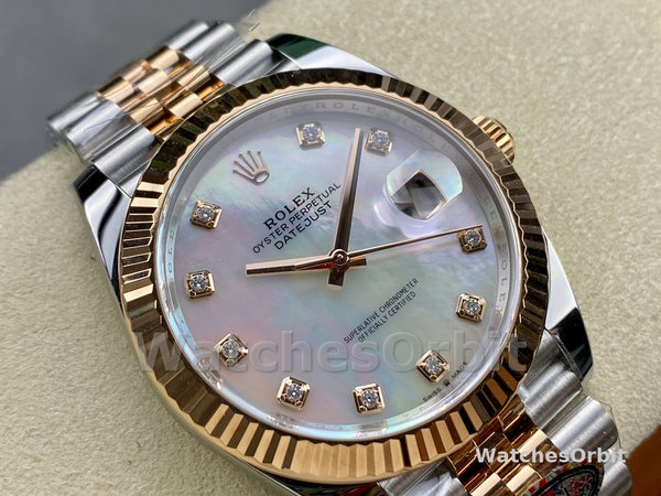 Replica Rolex Datejust 126333 0018 41mm White Mother of Pearl Diamond Dial Herrenuhr Sammlerstück