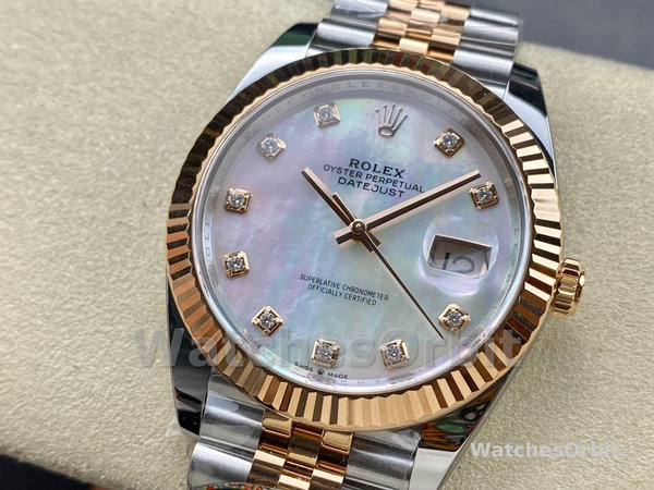 Replica Rolex Datejust 126333 0018 41mm White Mother of Pearl Diamond Dial Herrenuhr Sammlerstück