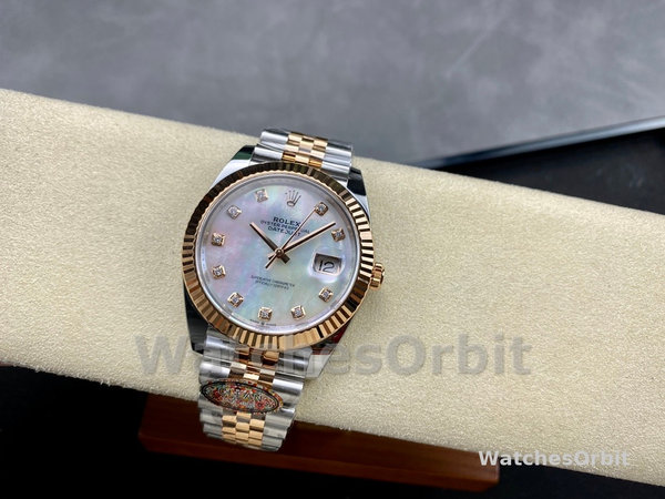 Replica Rolex Datejust 126333 0018 41mm White Mother of Pearl Diamond Dial Herrenuhr Sammlerstück