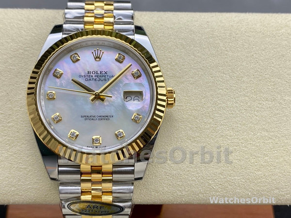 Replica Rolex Datejust 126333 0018 41mm White Mother of Pearl Diamond Dial Herrenuhr Sammlerstück