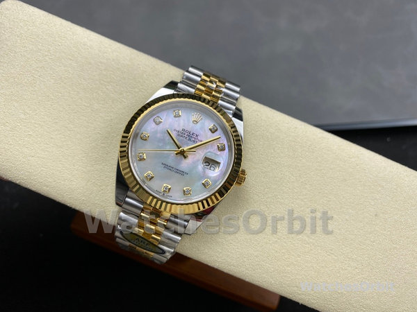 Replica Rolex Datejust 126333 0018 41mm White Mother of Pearl Diamond Dial Herrenuhr Sammlerstück